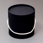 Подарочная коробка, круглая, чёрная,с шнурком, 12 х 12 см