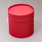 Подарочная коробка, круглая, бордовая,с шнурком, 12 х 12 см - Фото 2