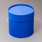 Подарочная коробка, круглая, синяя,с шнурком, 12 х 12 см - Фото 2