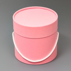 Подарочная коробка, круглая, розовая,с шнурком, 12 х 12 см - Фото 1