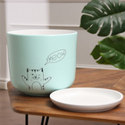 Горшок цветочный "Мяун"  9,5 л, зеленый - фото 24298361