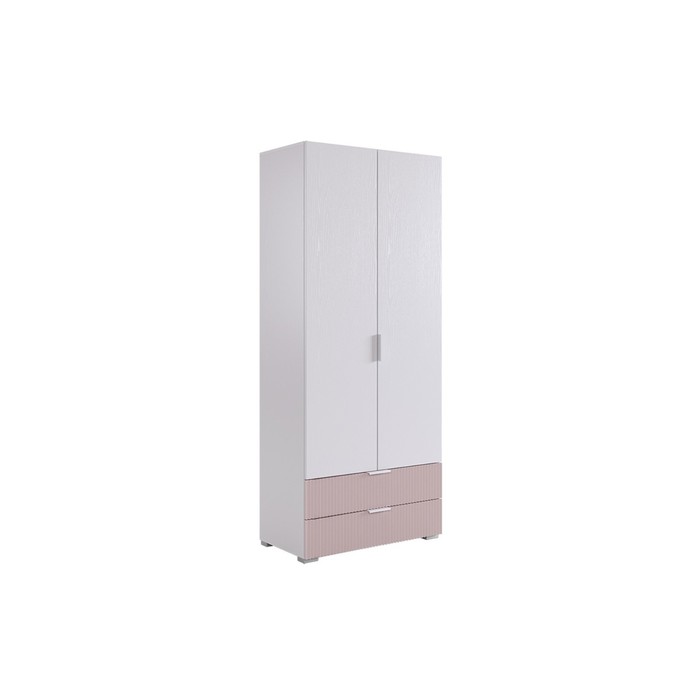Шкаф двухдверный Зефир 108.01 белое дерево/пудра розовая (эмаль) - Фото 1