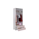 Шкаф двухдверный Зефир 108.01 белое дерево/пудра розовая (эмаль) - Фото 9