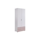 Шкаф двухдверный Зефир 120.01 белое дерево/пудра розовая (эмаль) - Фото 1