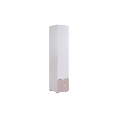 Шкаф однодверный Зефир 107.01 белое дерево/пудра розовая (эмаль)