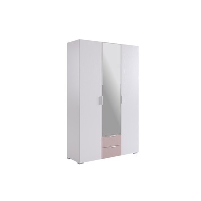 Шкаф трехдверный Зефир 109.02 белое дерево/пудра розовая (эмаль)