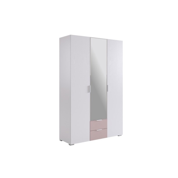Шкаф трехдверный Зефир 109.02 белое дерево/пудра розовая (эмаль) - Фото 1