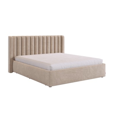 Кровать с основанием Ева 160х200 см, капучино (велюр)