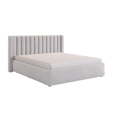Кровать с основанием Ева 160х200 см, галька (велюр)
