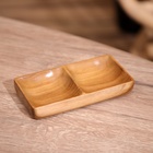 Соусница двойная, 14×7×2 см, тиковое дерево - Фото 1