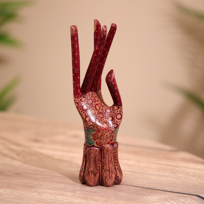 Подставка для колец, батик, 20 см, дерево