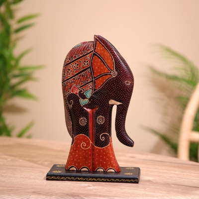 Сувенир "Слон" на подставке, батик, дерево 25 см