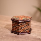 Шкатулка деревянная, батик, 10×11×7 см - Фото 2