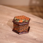 Шкатулка деревянная, батик, 10×11×7 см - Фото 3