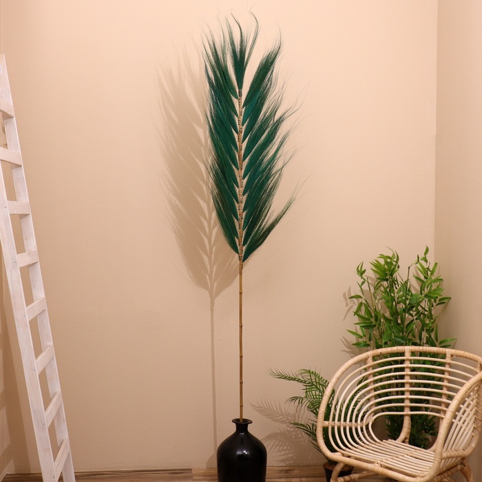 Сухоцвет на бамбуковом стебле 250 см зелёный - Фото 1