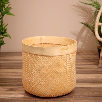 Корзина плетёная, из бамбука 40х40х35 см