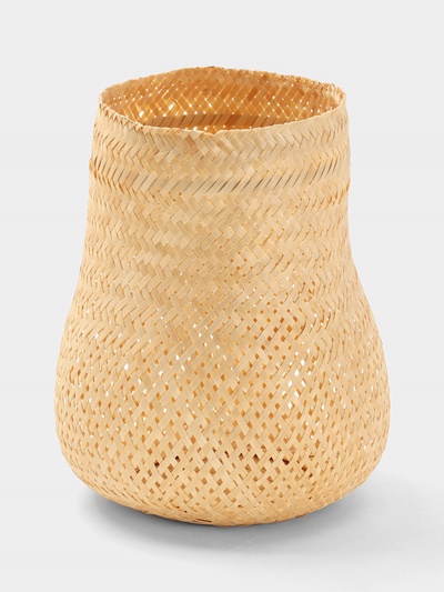 Корзинка плетёная из бамбука, 23×23×23 см