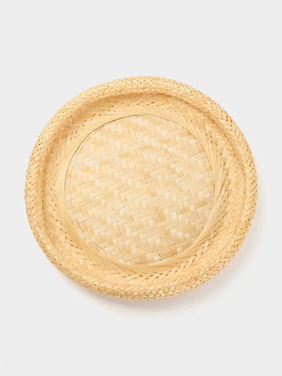 Тарелка плетёная, из бамбука, 40×40×6 см