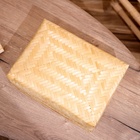 Шкатулка плетёная с крышкой, из бамбука 30х23х11 см - Фото 5