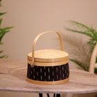 Корзинка плетёная с крышкой, из бамбука 20х20х23 см - фото 321724189