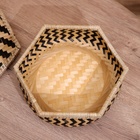 Шкатулка с крышкой плетёная, из бамбука 25х20х12 см - Фото 4