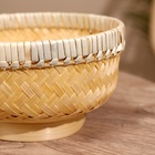 Вазочка плетёная, из бамбука 15х15х4 см - фото 24501651