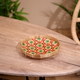 Корзинка плетёная, 20×20×3 см, бамбук