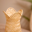 Вазочка плетёная, из бамбука 11х11х17 см - Фото 4
