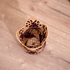 Вазочка плетёная, из бамбука 11х11х17 см - Фото 3