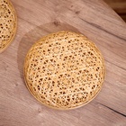 Шкатулка с крышкой плетёная, из бамбука 20х20х11 см - Фото 5