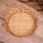 Корзинка плетёная, из бамбука 40х40х10 см - Фото 4