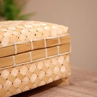 Шкатулка с крышкой плетёная, из бамбука 25х25х15 см - Фото 4