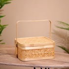 Корзинка с крышкой плетёная, из бамбука 25х25х25 см - фото 321724504