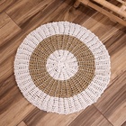 Коврик на пол круглый натуральный плетёный «Диск», из водорослей, 60 см, белый - Фото 2