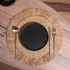 Коврик плетёный круглый 40 см - фото 24535335