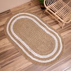 Ковёр на пол овальный натуральный плетёный «Эко», из водорослей, 90×150 см - Фото 2