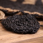 Ковёр круглый натуральный плетёный «Солнце» на пол, из водорослей, 120 см, чёрный - Фото 4