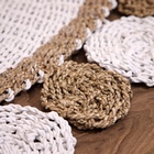 Ковёр круглый натуральный плетёный «Солнце» на пол, из водорослей, 120 см, белый - Фото 3