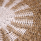Коврик на пол круглый натуральный плетёный «Солнышко», из водорослей, 60 см, бежевый - Фото 3