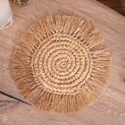 Коврик плетёный круглый 25х25 см, сизаль - Фото 3