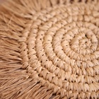 Коврик плетёный круглый 25х25 см, сизаль - Фото 5