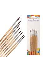 Набор кистей для рисования, белка, 8 штук: № 1, 2, 3, 4, 5, 6, 7, 8, круглые, деревянная ручка, международный размер - фото 65424013