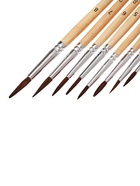 Набор кистей для рисования, белка, 8 штук: № 1, 2, 3, 4, 5, 6, 7, 8, круглые, деревянная ручка, международный размер - фото 65424015