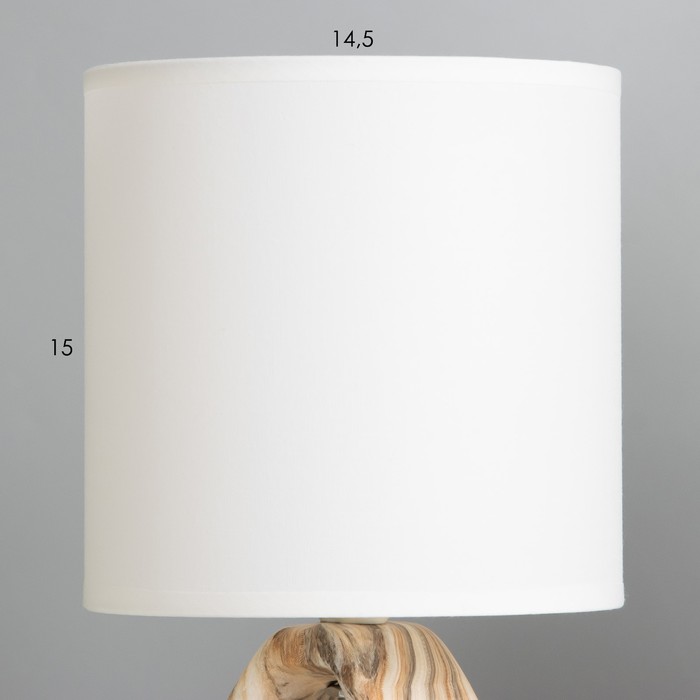 Настольная лампа Камелия E14 40Вт Коричневый, белый 27,5х15х15 см - фото 1906741305
