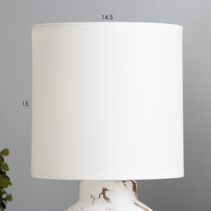 Настольная лампа Гратс E14 40Вт Белый, золото 28х15х15 см - фото 1908195418