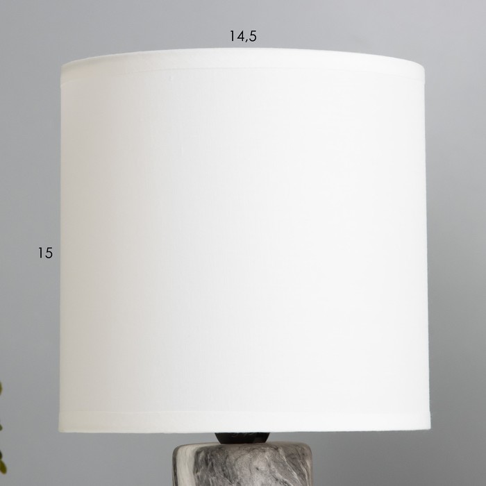 Настольная лампа Гратс E14 40Вт Черный, серый, белый 28х15х15 см - фото 1908195424