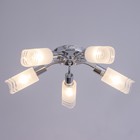 Люстра потолочная Адель 5х40Вт Е14 Хром 52x52x19 см - фото 24324131