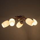 Люстра потолочная Кера 5х60Вт Е14 Золото 56x56x18 см - фото 24324155