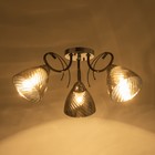 Люстра потолочная Белл 3х40Вт Е27 Хром, Черный хром 57x57x22 см - фото 24324170