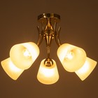 Люстра потолочная Элли 5х40Вт Е27 Золото 52x52x30 см - фото 24324186